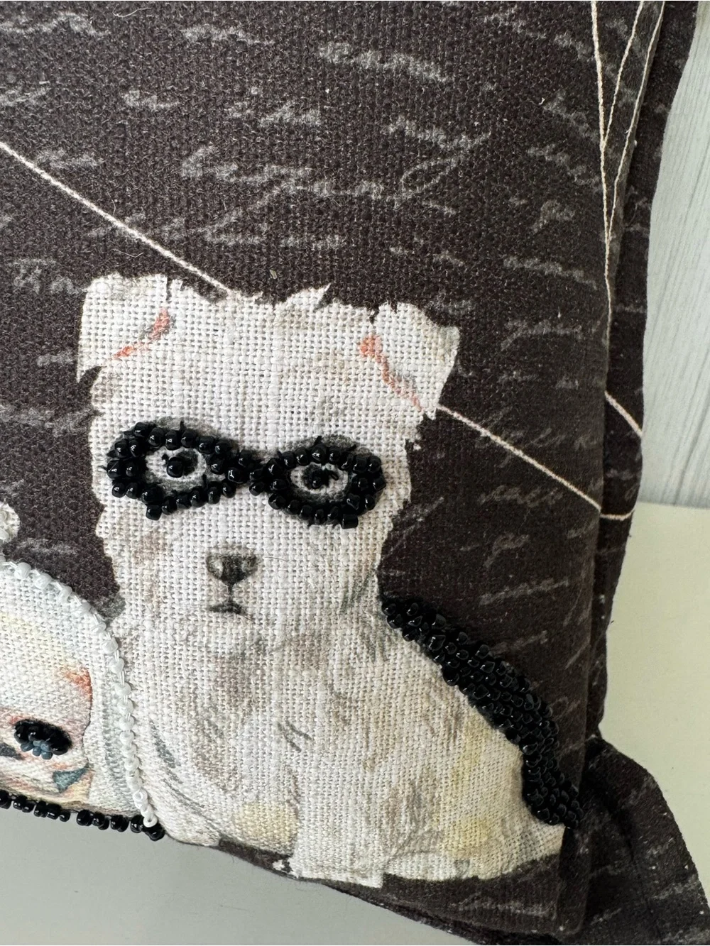 Halloween Beaded Dog Pillow with Yorkie Westie Shepard